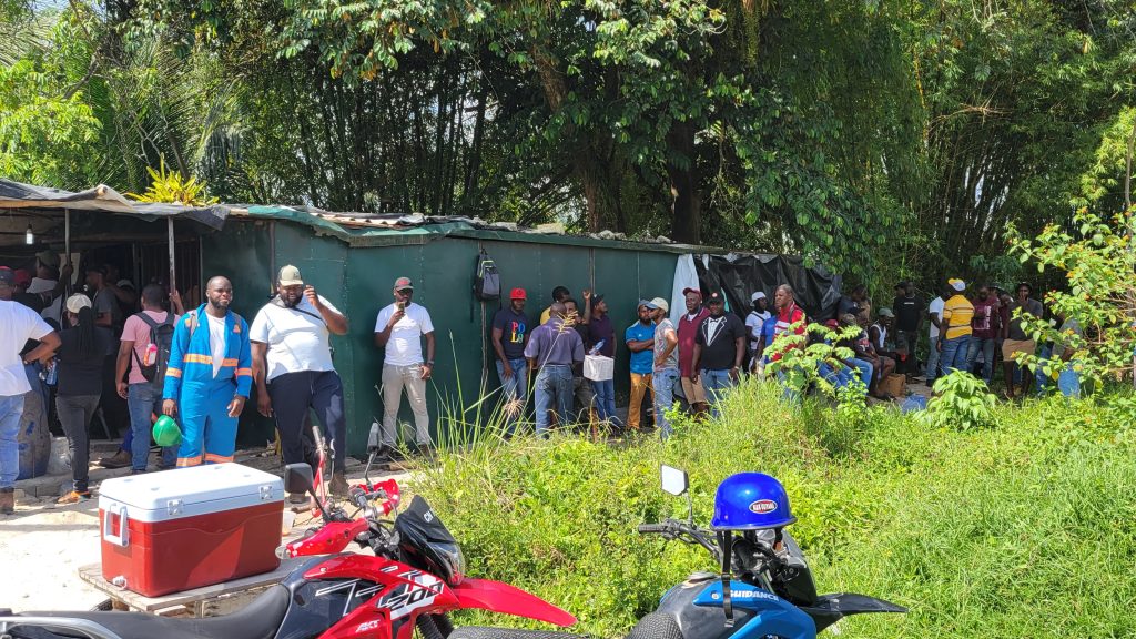 BOSAI Workers during the recent Industrial Action in Linden